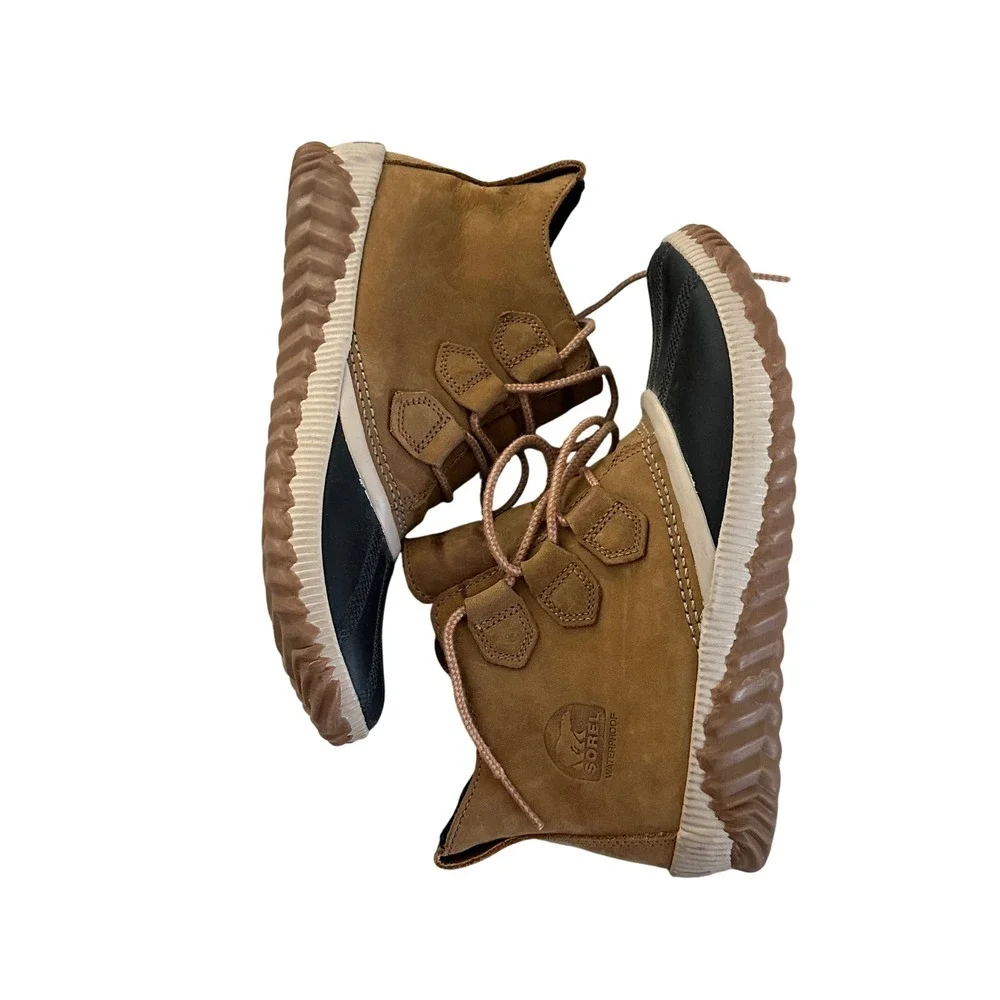Sorel Out N About Plus Womens Tan Suede Waterproof Duck Boots NL3069-286 Size 9